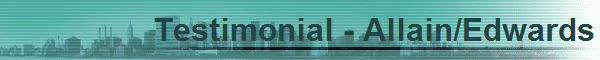 Testimonial - Allain/Edwards