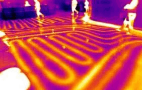 Radiant Floor heating coils visible with IR camera